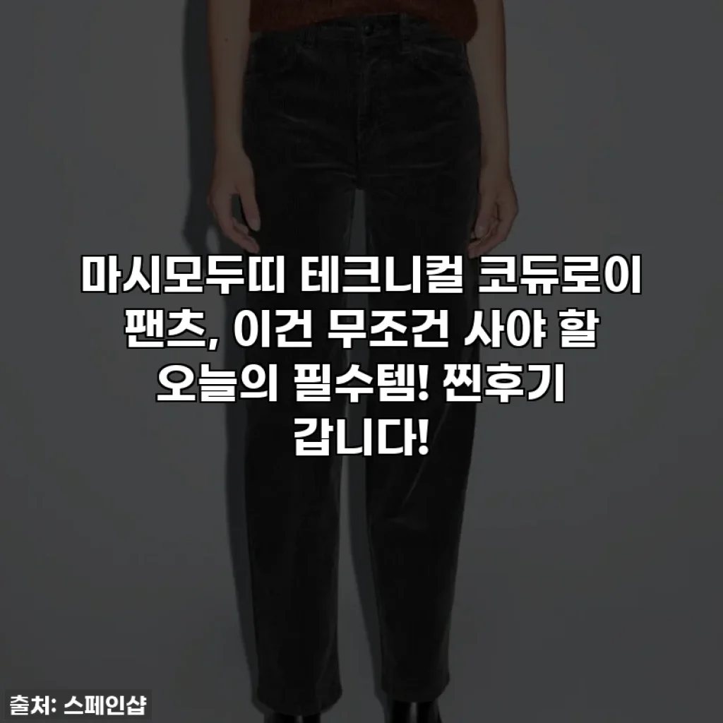 마시모두띠 테크니컬 코듀로이 팬츠, 이건 무조건 사야 할 오늘의 필수템! 찐후기 갑니다!