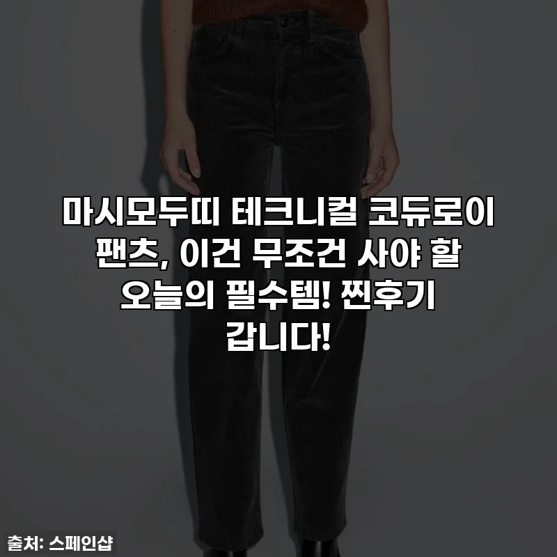 마시모두띠 테크니컬 코듀로이 팬츠, 이건 무조건 사야 할 오늘의 필수템! 찐후기 갑니다!
