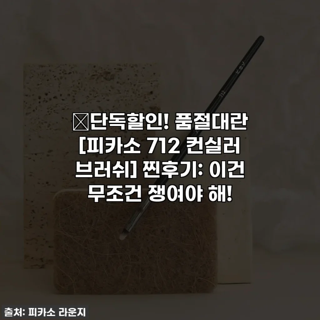 🔥단독할인! 품절대란 [피카소 712 컨실러 브러쉬] 찐후기: 이건 무조건 쟁여야 해!