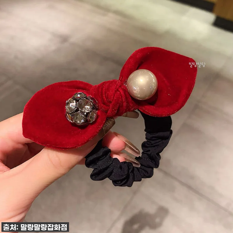 이슈템 등극! '진주 리본곱창머리끈 관련 이미지 1