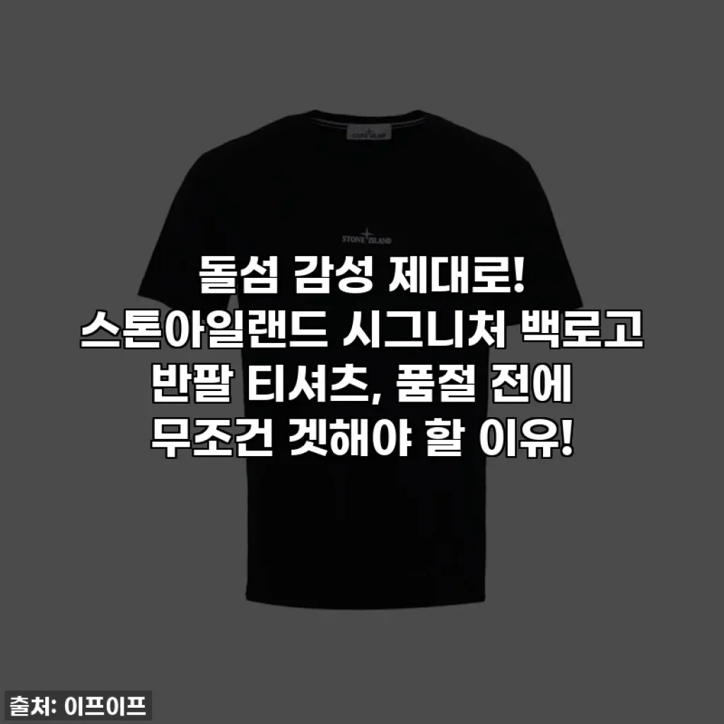 돌섬 감성 제대로! 스톤아일랜드 시그니처 백로고 반팔 티셔츠, 품절 전에 무조건 겟해야 할 이유!