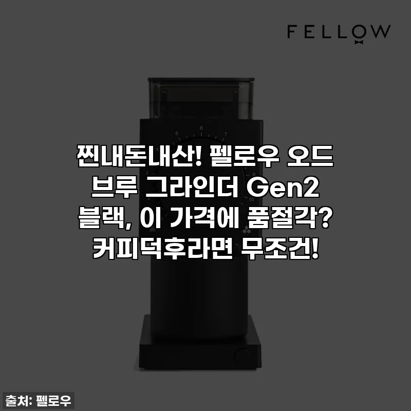 찐내돈내산! 펠로우 오드 브루 그라인더 Gen2 블랙, 이 가격에 품절각? 커피덕후라면 무조건!