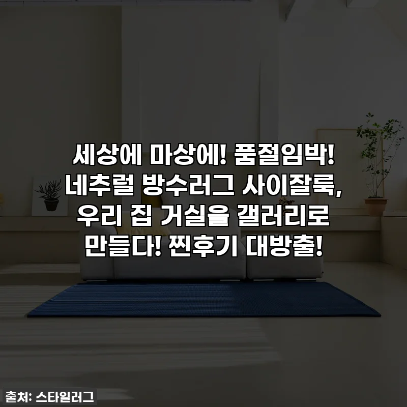 세상에 마상에! 품절임박! 네추럴 방수러그 사이잘룩, 우리 집 거실을 갤러리로 만들다! 찐후기 대방출!