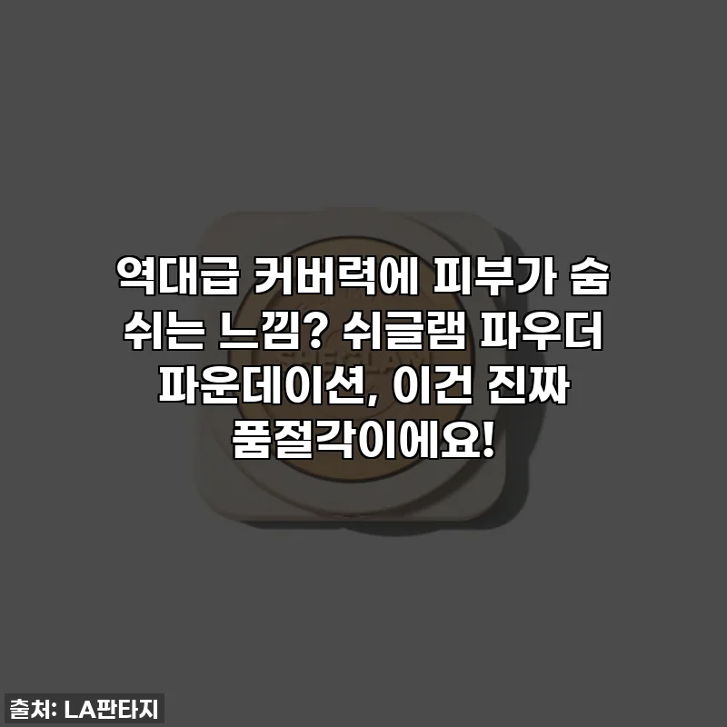 역대급 커버력에 피부가 숨 쉬는 느낌? 쉬글램 파우더 파운데이션, 이건 진짜 품절각이에요!