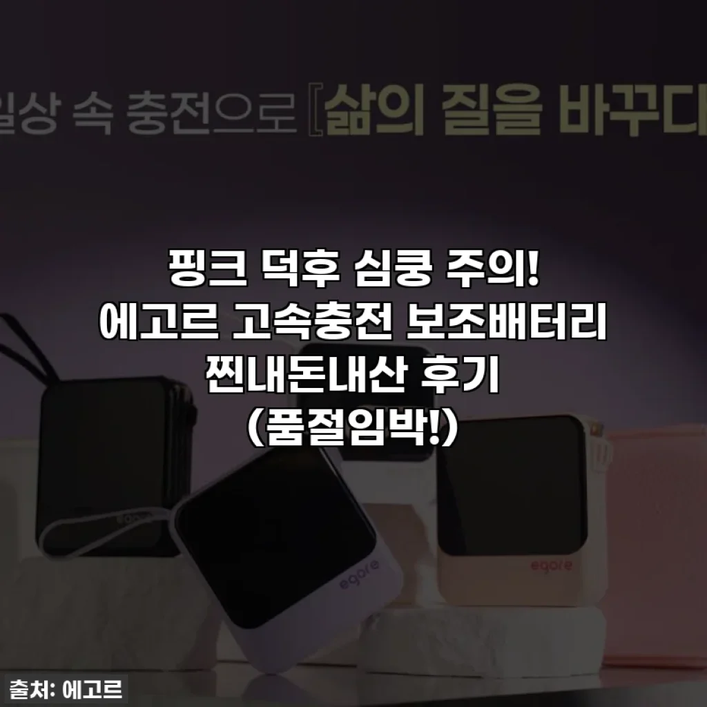 핑크 덕후 심쿵 주의! 에고르 고속충전 보조배터리 찐내돈내산 후기 (품절임박!)