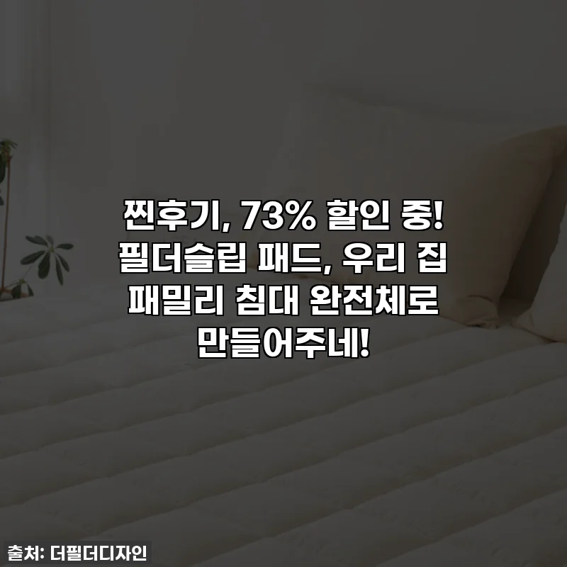 찐후기, 73% 할인 중! 필더슬립 패드, 우리 집 패밀리 침대 완전체로 만들어주네!