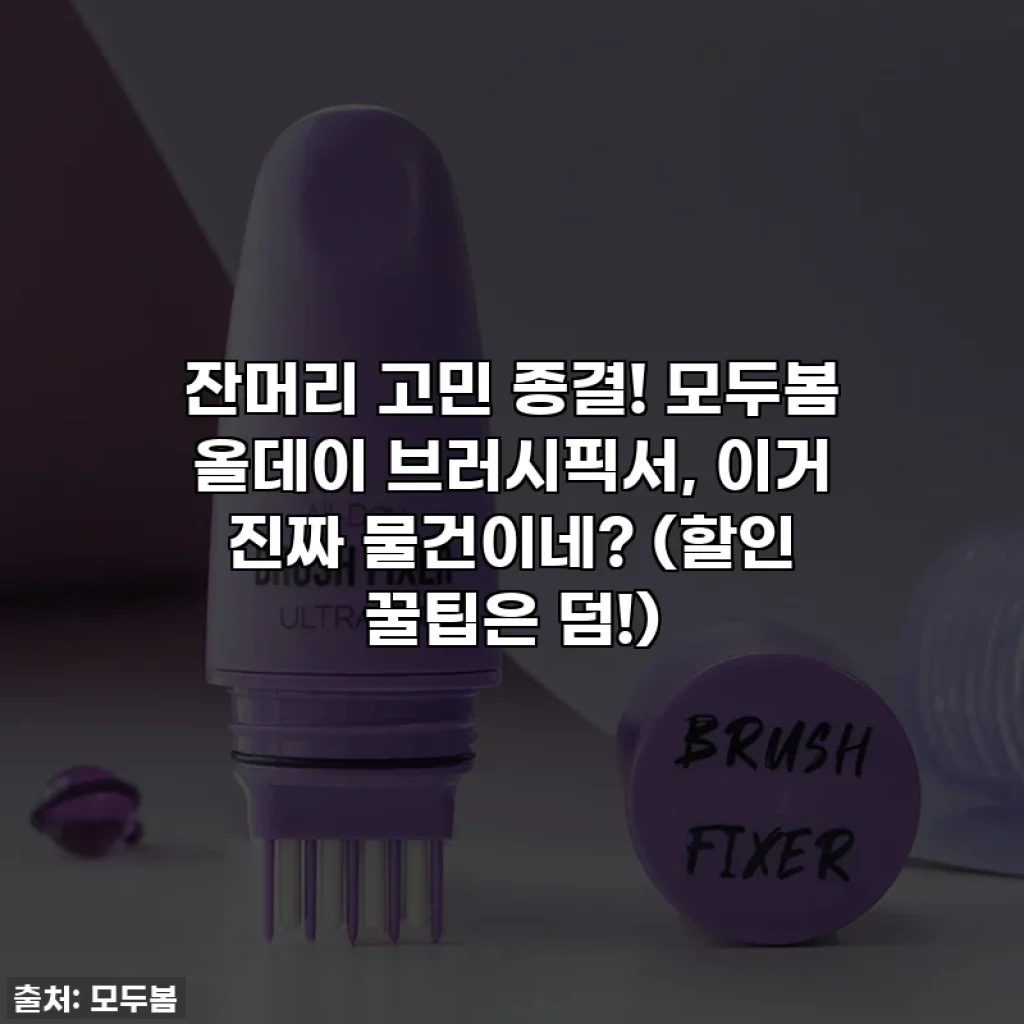 잔머리 고민 종결! 모두봄 올데이 브러시픽서, 이거 진짜 물건이네? (할인 꿀팁은 덤!)