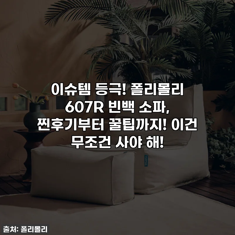이슈템 등극! 폴리몰리 607R 빈백 소파, 찐후기부터 꿀팁까지! 이건 무조건 사야 해!