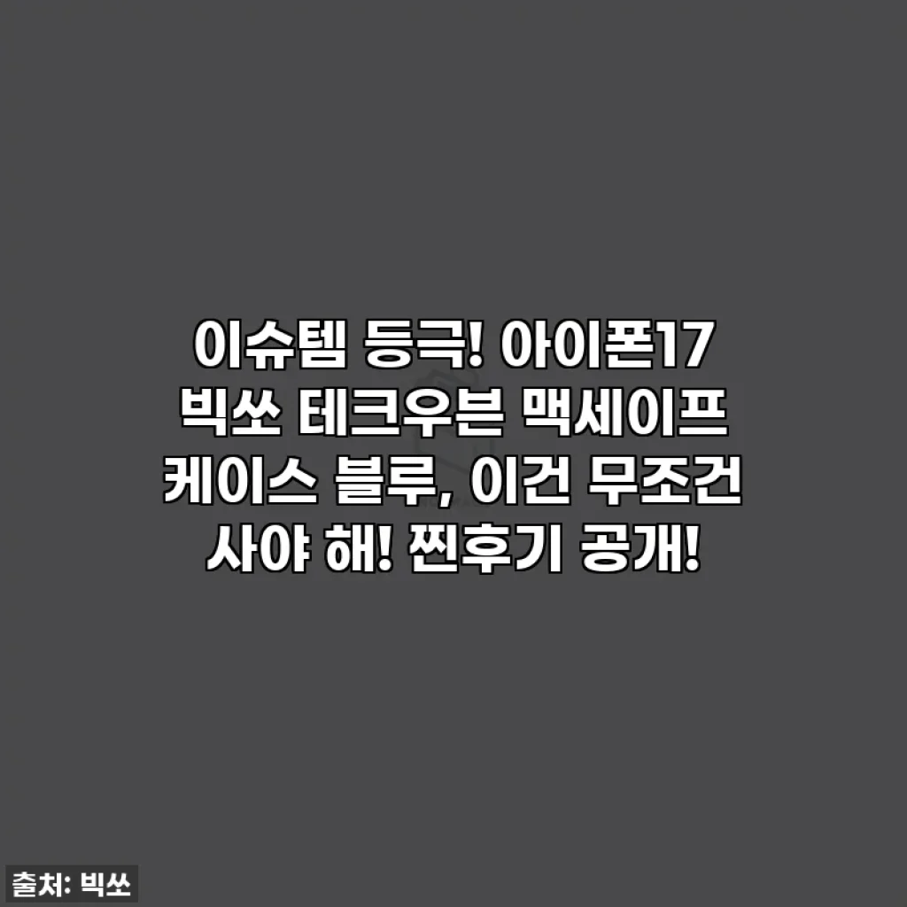 이슈템 등극! 아이폰17 빅쏘 테크우븐 맥세이프 케이스 블루, 이건 무조건 사야 해! 찐후기 공개!