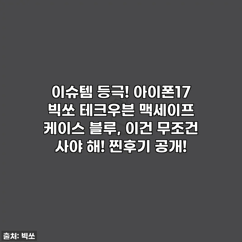 이슈템 등극! 아이폰17 빅쏘 테크우븐 맥세이프 케이스 블루, 이건 무조건 사야 해! 찐후기 공개!