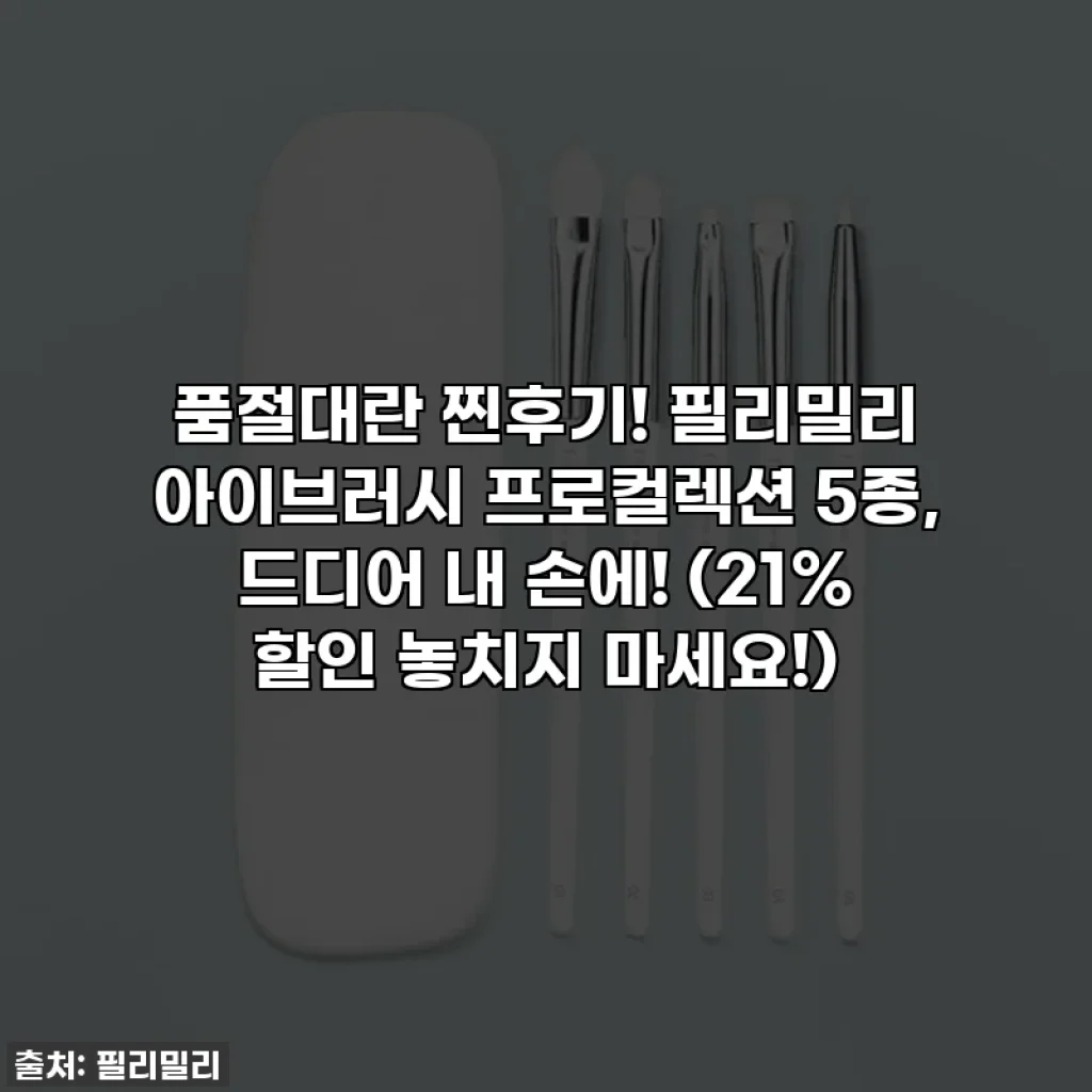 품절대란 찐후기! 필리밀리 아이브러시 프로컬렉션 5종, 드디어 내 손에! 👀 (21% 할인 놓치지 마세요!)