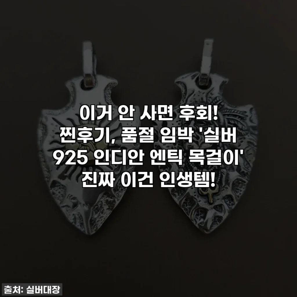 이거 안 사면 후회! 찐후기, 품절 임박 '실버 925 인디안 엔틱 목걸이' 진짜 이건 인생템!