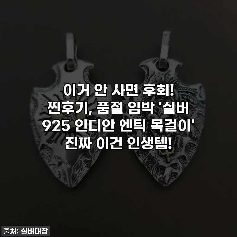 이거 안 사면 후회! 찐후기, 품절 임박 '실버 925 인디안 엔틱 목걸이' 진짜 이건 인생템!