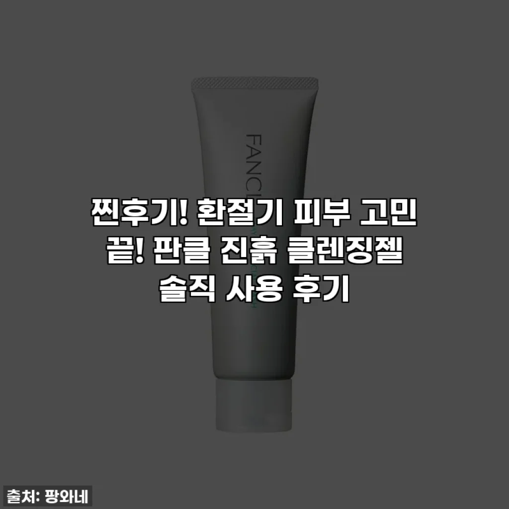 찐후기! 환절기 피부 고민 끝! 판클 진흙 클렌징젤 솔직 사용 후기