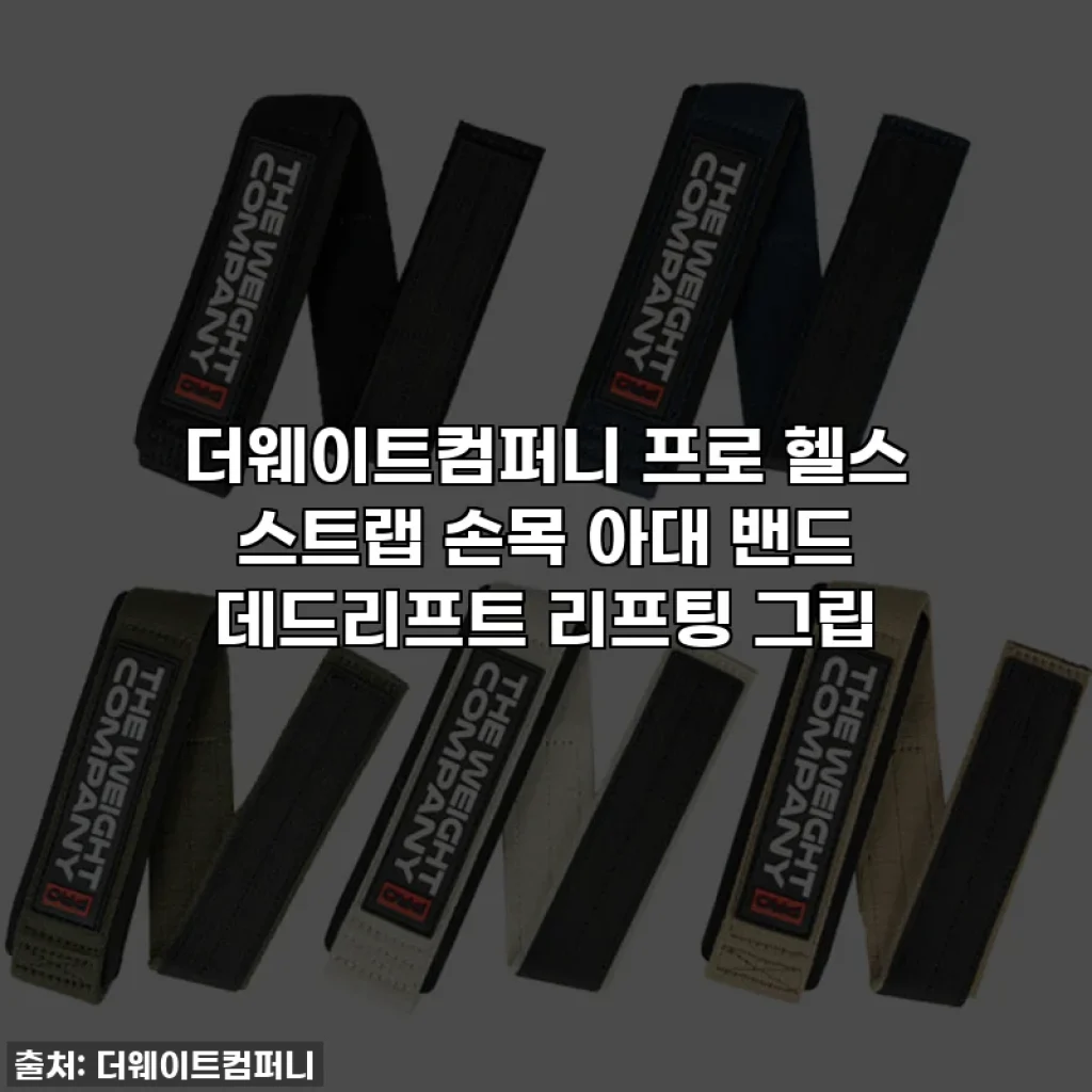 더웨이트컴퍼니 프로 헬스 스트랩 손목 아대 밴드 데드리프트 리프팅 그립