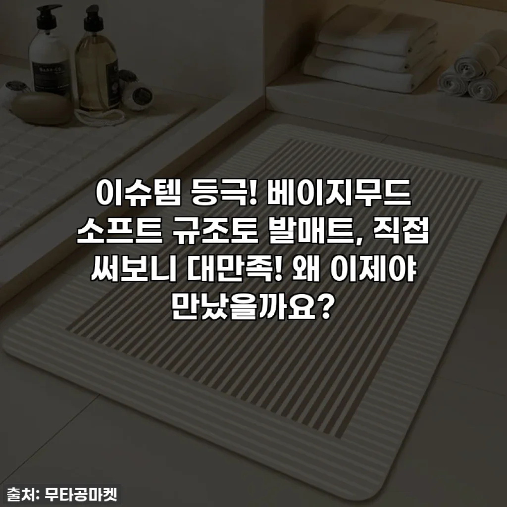 이슈템 등극! 베이지무드 소프트 규조토 발매트, 직접 써보니 대만족! 왜 이제야 만났을까요?