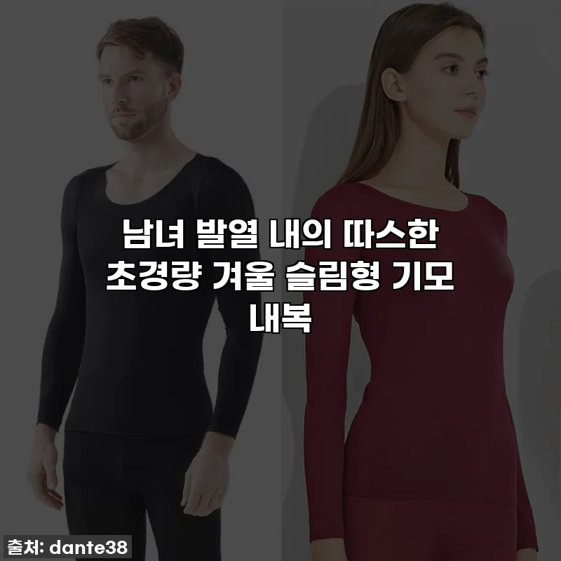남녀 발열 내의 따스한 초경량 겨울 슬림형 기모 내복
