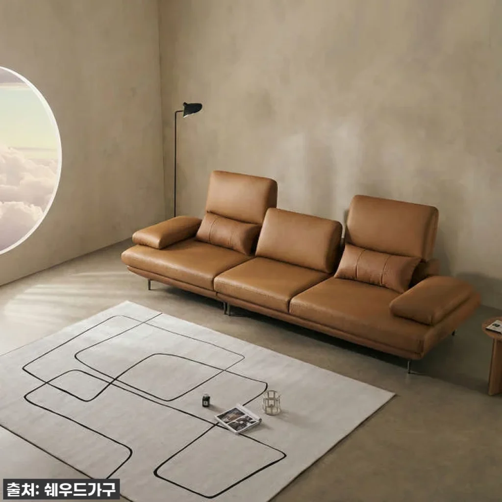 거실 분위기 대반전! 쉐우드가구 테소로 이태리 통가죽 스윙 소파, 이 가격 실화? 찐 사용 후기!