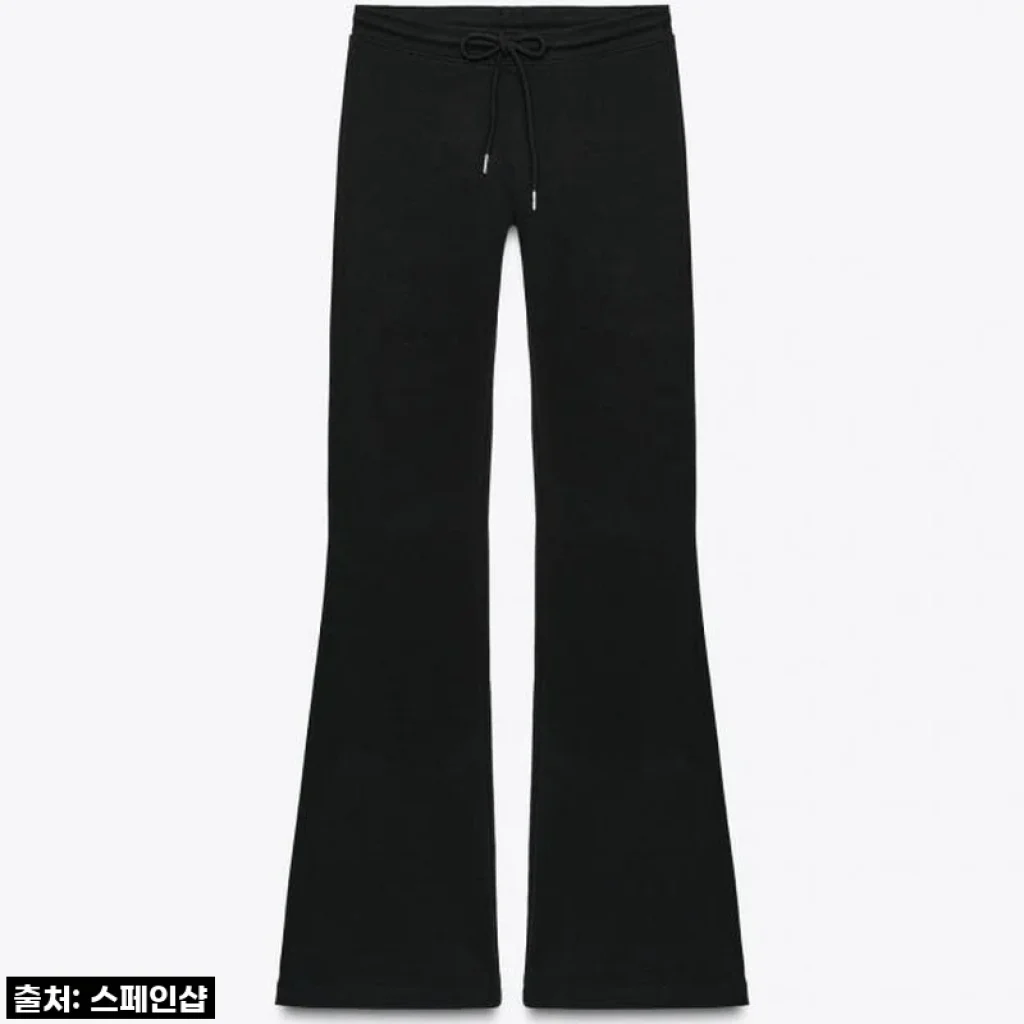 자라 인터록 하이라이즈 플레어 니트 팬츠 3641/851 BLACK