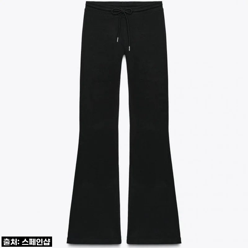 자라 인터록 하이라이즈 플레어 니트 팬츠 3641/851 BLACK
