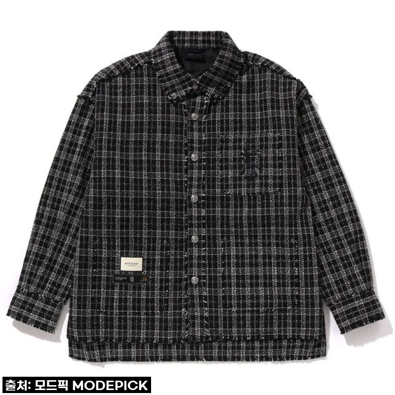 베이프 트위드 체커 샤켓, 이거 진짜 물건이네? 가을 겨울 코디 끝판왕 실착 후기!