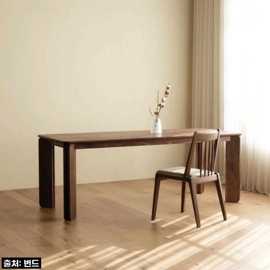 이 가격 실화?! 번드 리브 월넛 원목 식탁 1600, 직접 써보니 이런 대반전이!