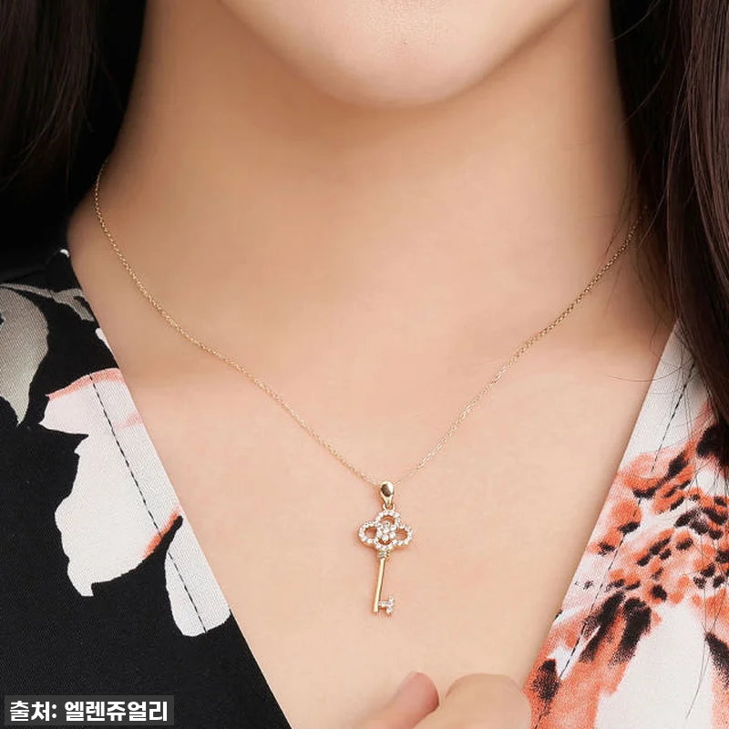 14K 행운의 황금 열쇠 금 목걸이, 관련 이미지 1