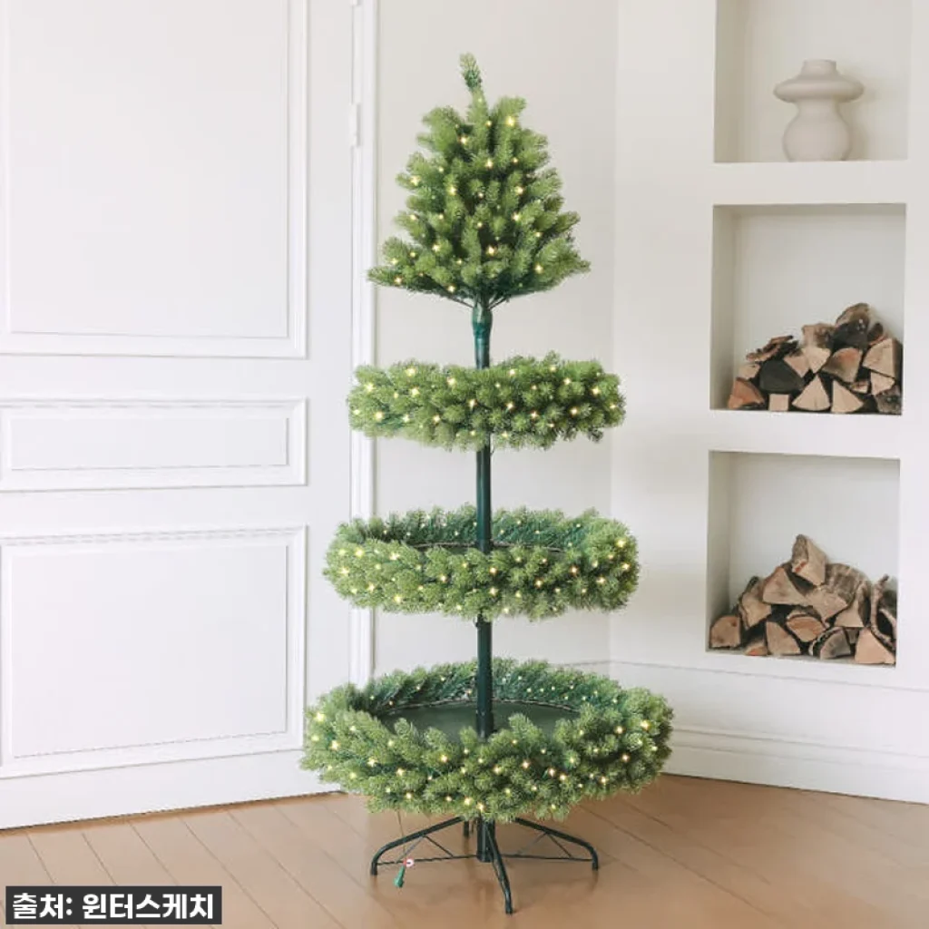 윈터스케치 크리스마스 전구 일체형 회전 트리 180cm, 따뜻한 연말 분위기 제대로 내봤어요!