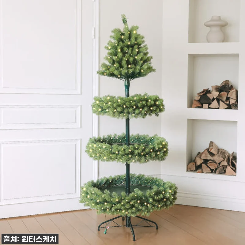 윈터스케치 크리스마스 전구 일체형 회전 트리 180cm, 따뜻한 연말 분위기 제대로 내봤어요!