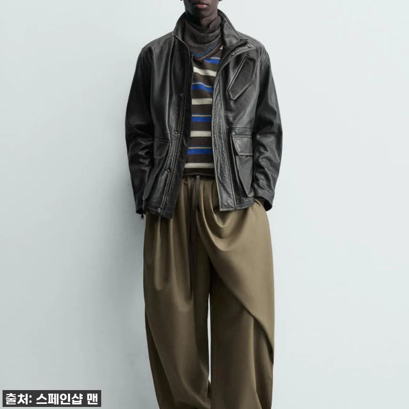 자라 한정판 빈티지 블랙 레더 재킷 관련 이미지 1