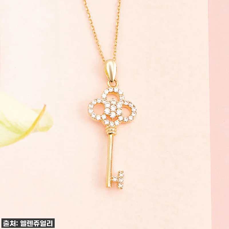 14K 행운의 황금 열쇠 금 목걸이, 관련 이미지 2