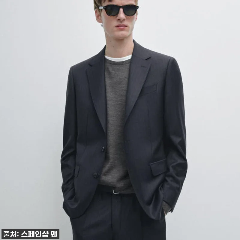 마시모두띠 프리미엄 울 스트라이프 블 관련 이미지 2