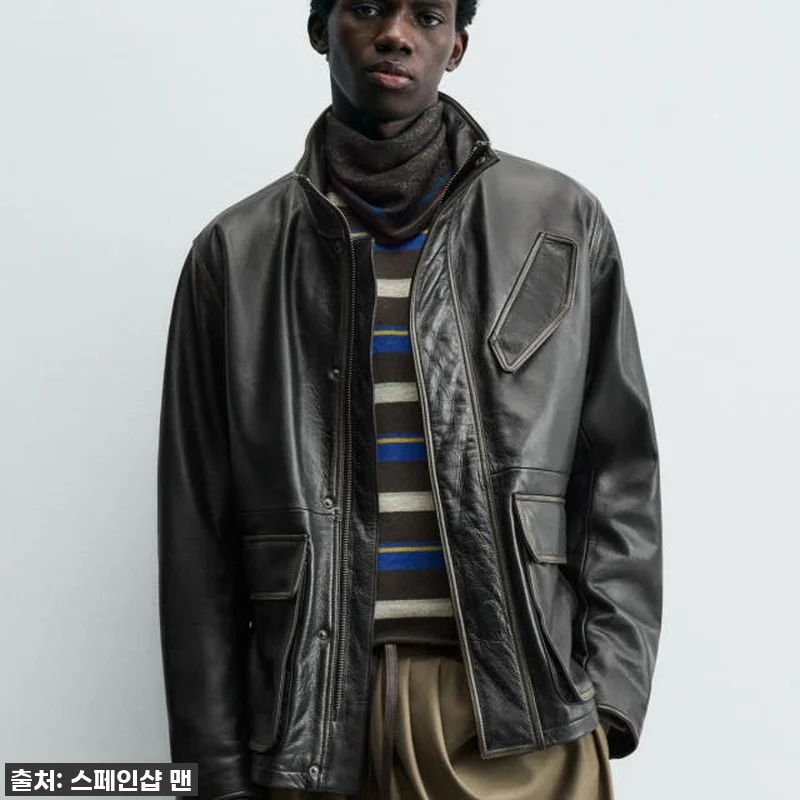 자라 한정판 빈티지 블랙 레더 재킷 관련 이미지 2