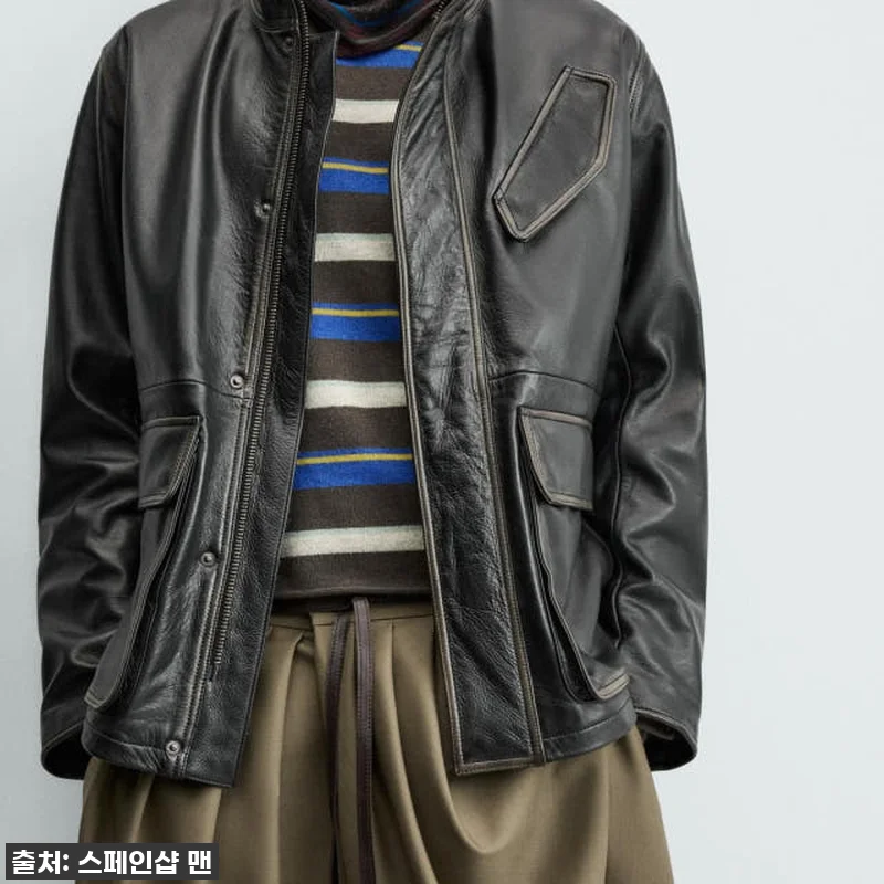 자라 한정판 빈티지 블랙 레더 재킷 관련 이미지 5