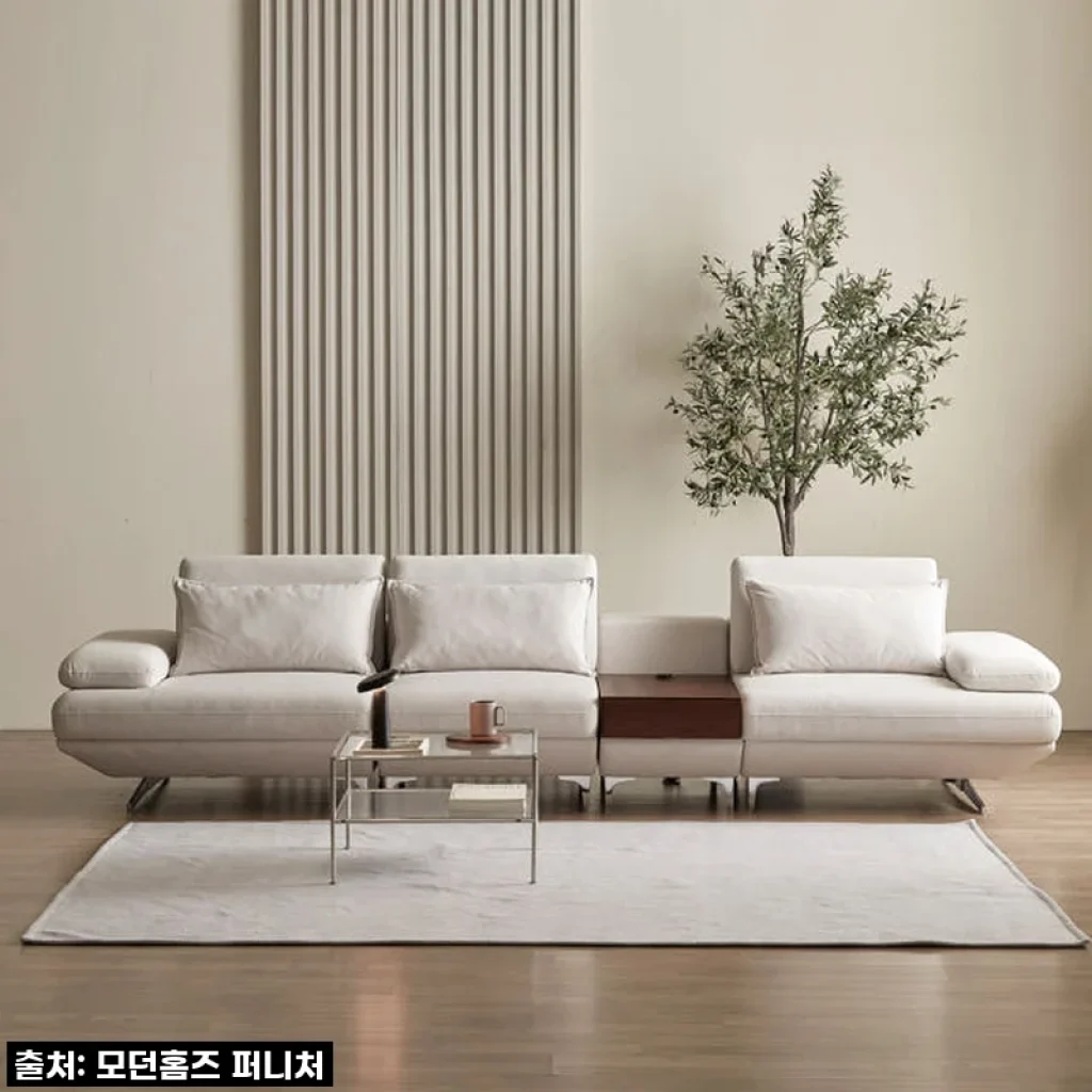 모던홈즈 어거스트 4인용 패브릭 소파, 우리 집을 환하게 밝혀준 선택! 솔직 사용 후기