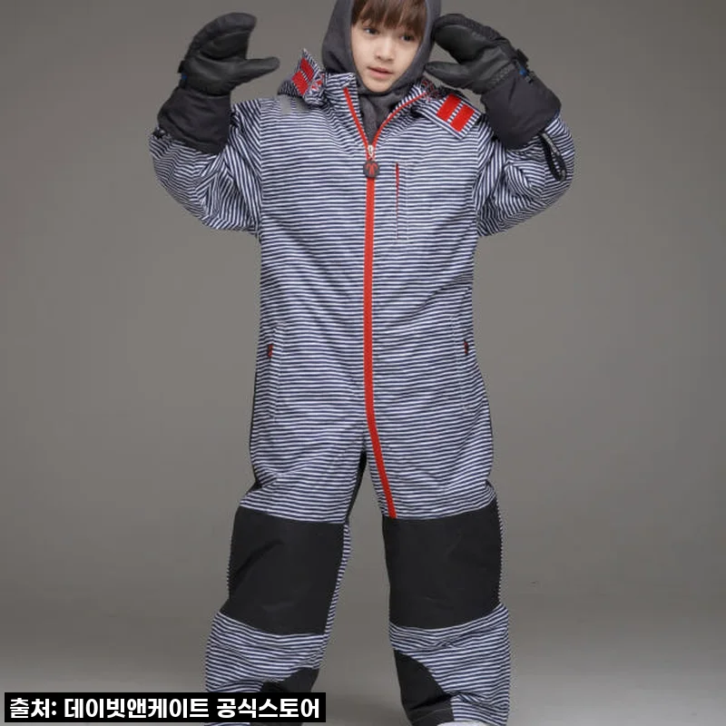 우리 아이 첫 스키복, 데이빗앤케이트 주니어 올인원 스키복 보드복 FLICFLAC 장갑 세트 직접 입혀보니! (할인 꿀팁 포함)