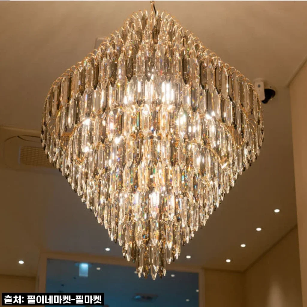 우리 집을 미술관으로! 'KC 당일출고 샹들리에조명 국산 LED 대형 샹들리에 골드' 직접 사용후기