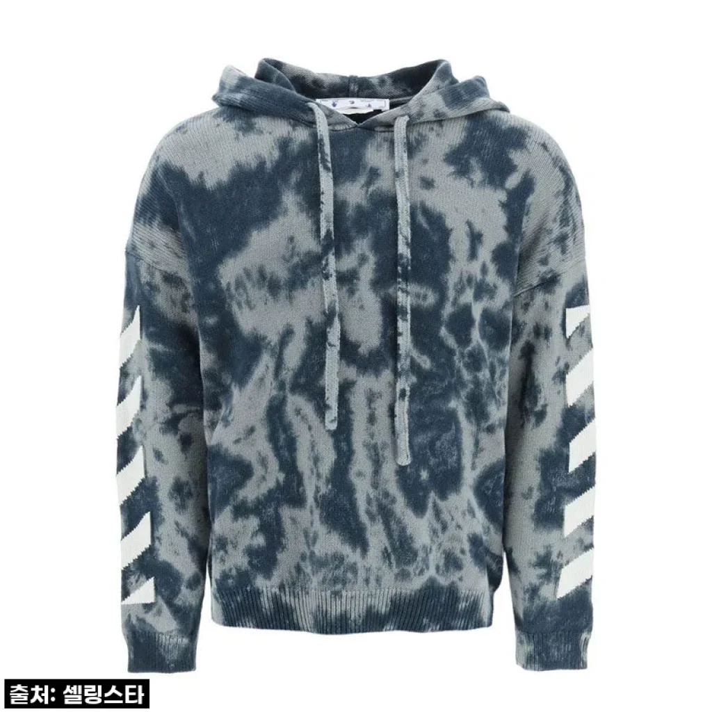 오프화이트 애로우 타이다이 니트 후드, 제가 직접 입어보니 (OMHA169F22KNI001)