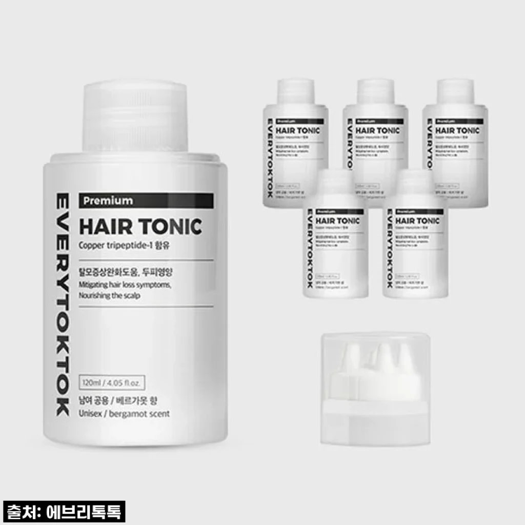 에브리톡톡 헤어토닉 120ml 리필 6개+헤드 1개 6개월 관리 세트 사용후기