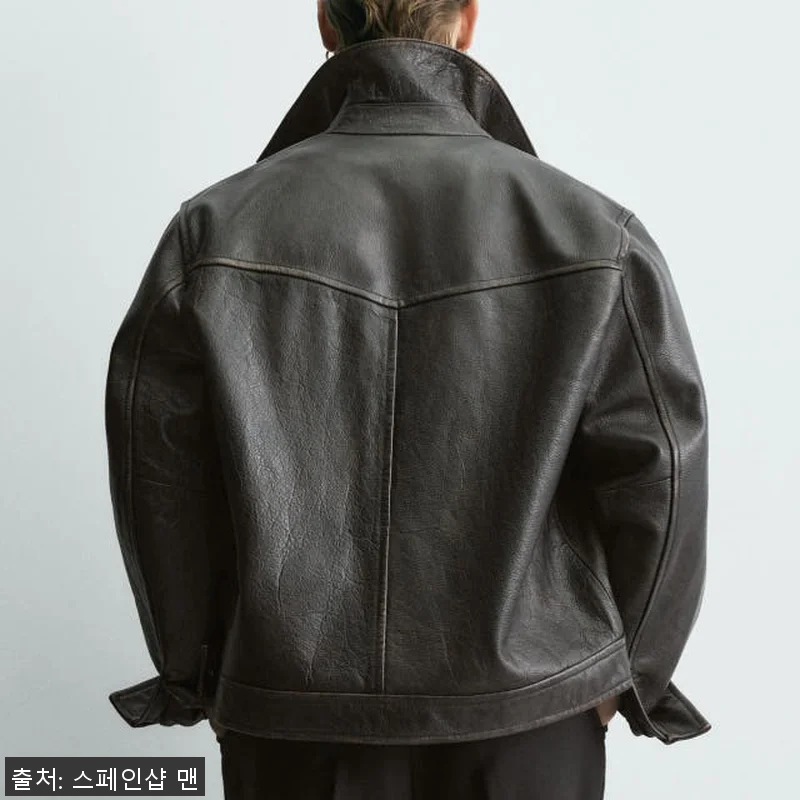 자라 한정판 빈티지 워시드 가죽 재킷 관련 이미지 3