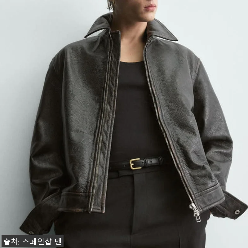 자라 한정판 빈티지 워시드 가죽 재킷 관련 이미지 6