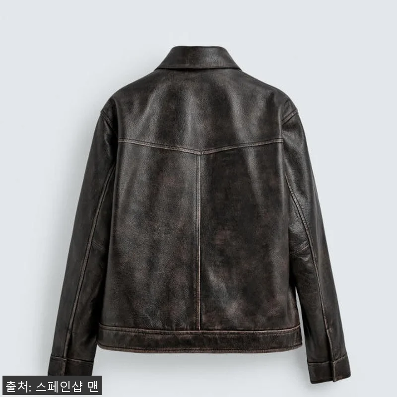 자라 한정판 빈티지 워시드 가죽 재킷 관련 이미지 8