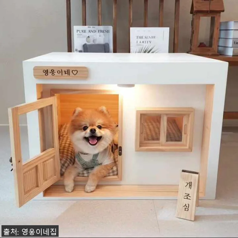 영웅이네 원목 강아지하우스 대리석 쿨 관련 이미지 9
