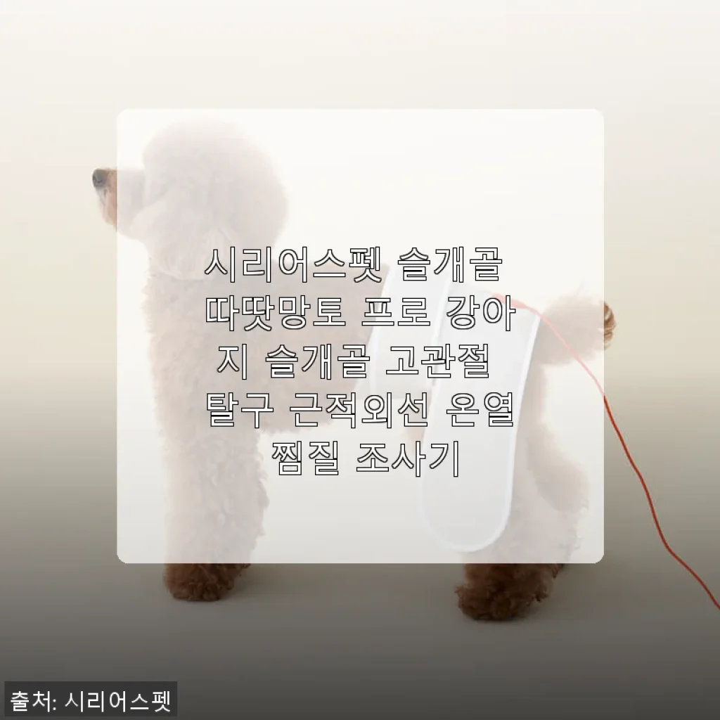 시리어스펫 슬개골 따땃망토 프로 사용후기: 우리 강아지 슬개골과 고관절 케어에 딱 맞는 선택