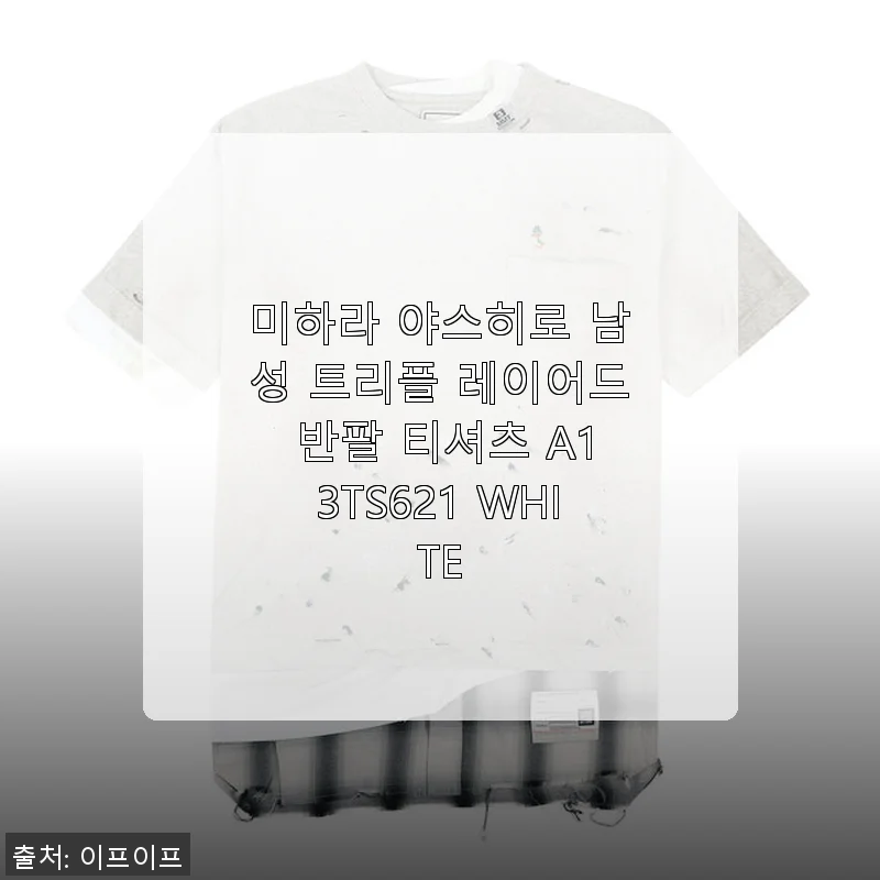 미하라 야스히로 남성 트리플 레이어드 반팔 티셔츠 A13TS621 WHITE 사용후기