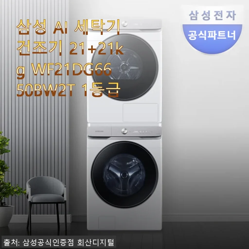 삼성 AI 세탁기 건조기 21+21kg WF21DG6650BW2T 사용후기