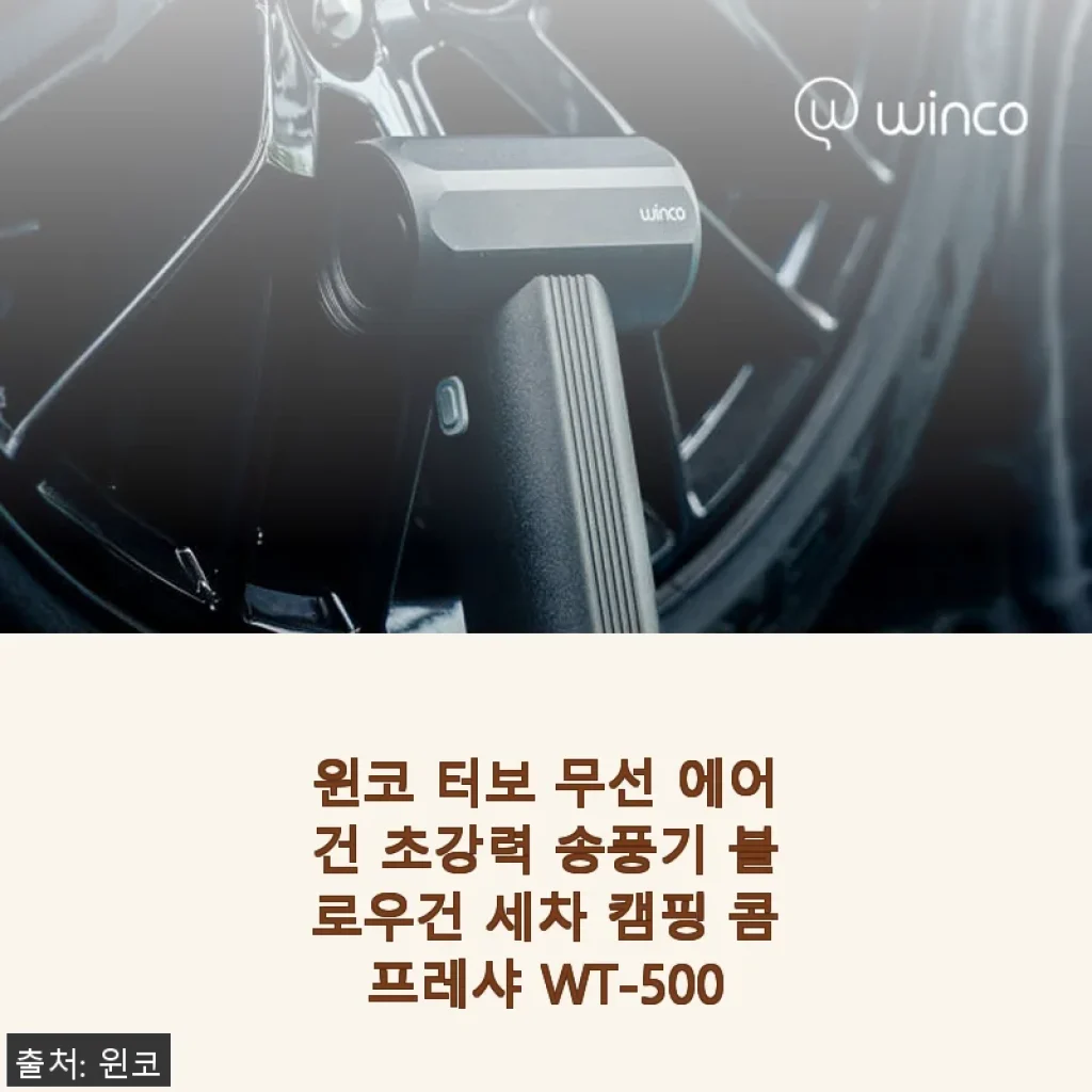 윈코 터보 무선 에어건 WT-500 사용후기: 세차부터 캠핑까지 강력한 바람의 힘