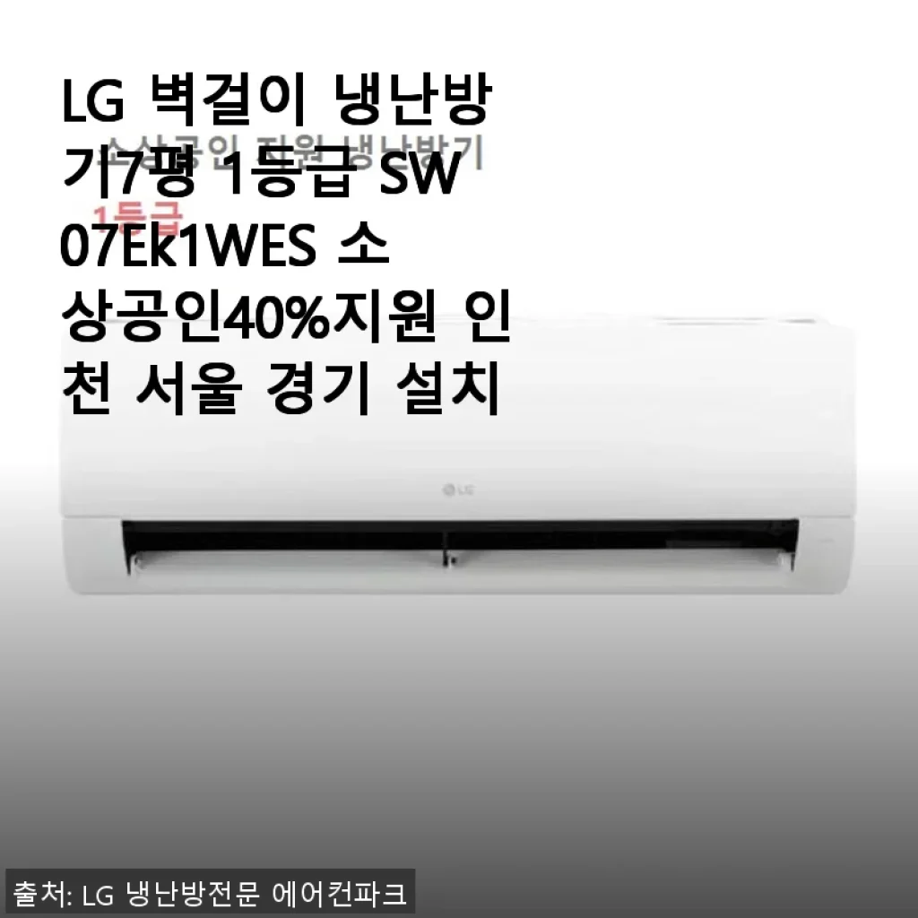 LG 벽걸이 냉난방기 7평 1등급 SW07Ek1WES 사용후기와 설치 경험
