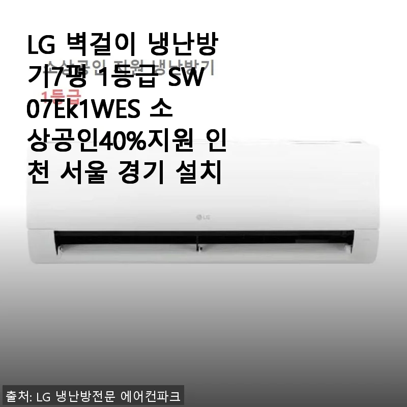 LG 벽걸이 냉난방기 7평 1등급 SW07Ek1WES 사용후기와 설치 경험