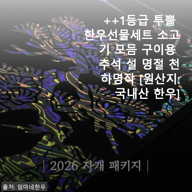 1등급 투뿔 한우선물세트, 명절 가족 모임에 딱 맞는 선택